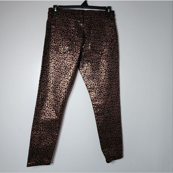 Banana Republic Skinny Jeans Womens Size 27 Leopard Metallic Mid Rise Ankle New - Picture 2 of 6